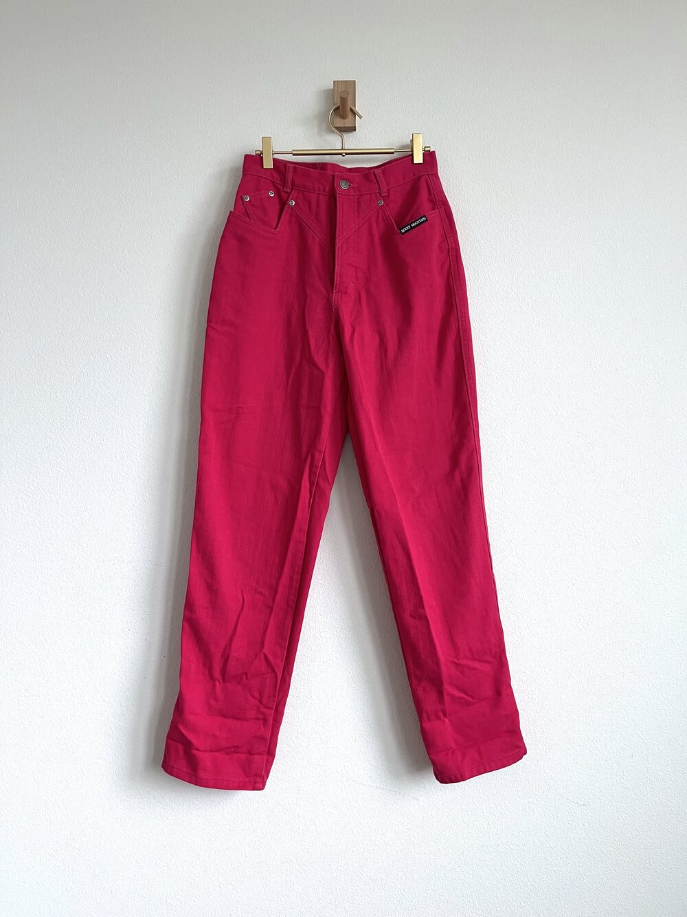 Vintage 80s 90s Rocky Mountain Hot Pink Bareback High Waisted Jeans